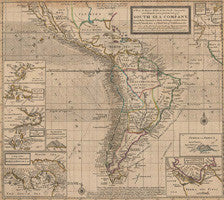 A map of the coast countries and islands of the South Sea Company