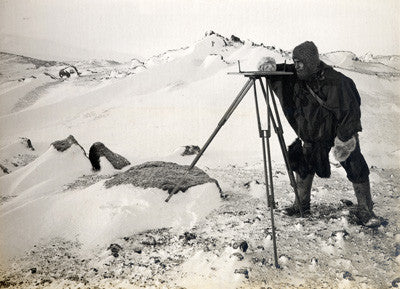 Frank Debenham making a plane table survey